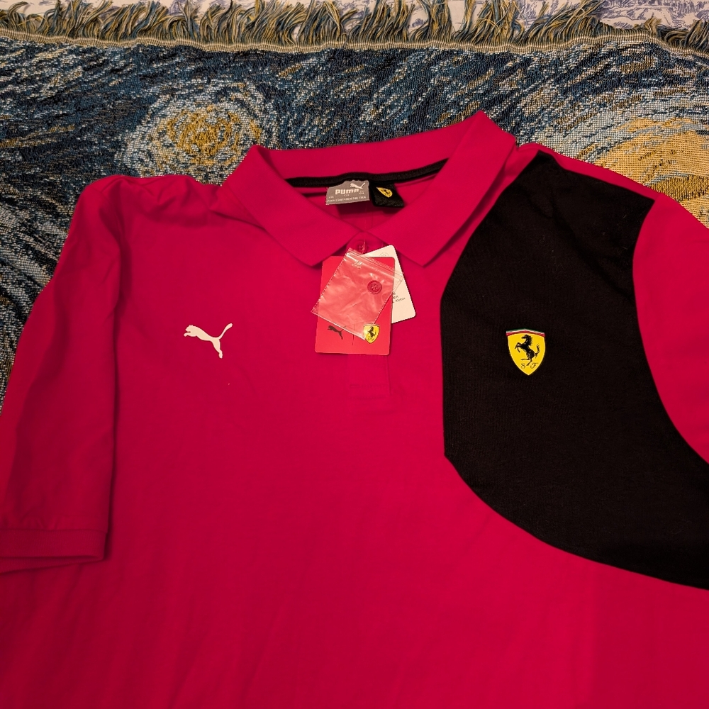 Puma Red and Black Ferrari Polo